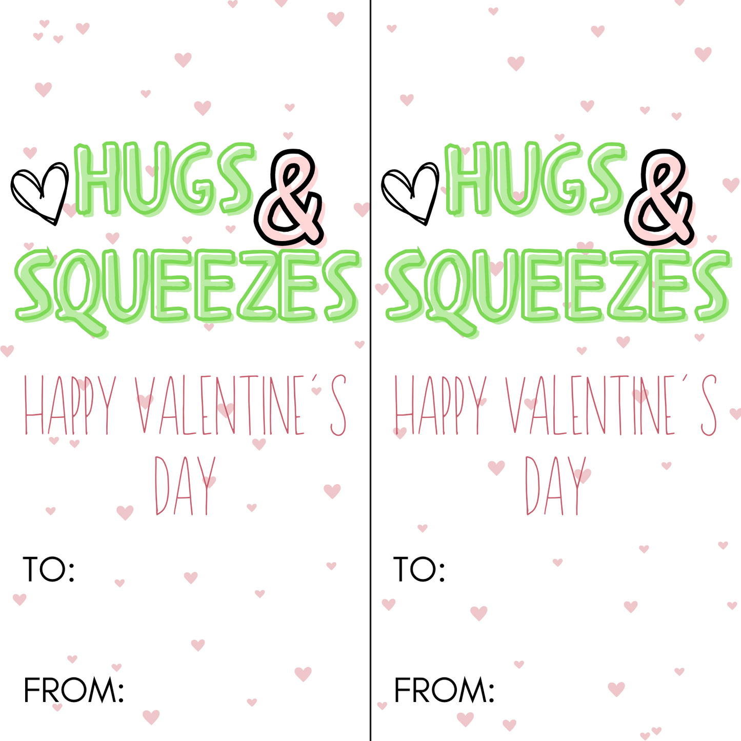 *PRE-ORDER* "Hugs & Squeezes" Valentines